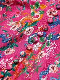 Lea Floral Silk Satin Midi-Dress