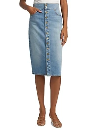 Karter Stretch Denim Midi-Skirt