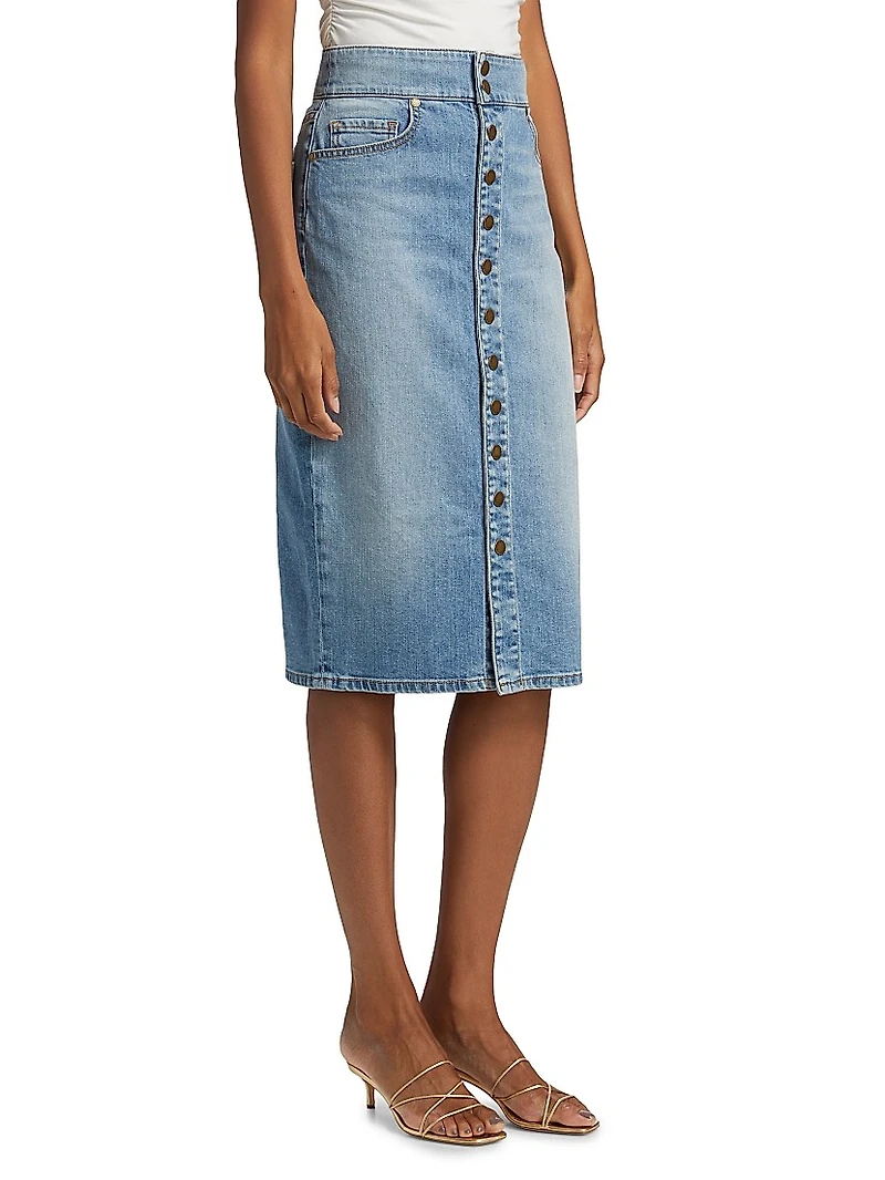 Karter Stretch Denim Midi-Skirt