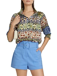 Chela Printed Silk Blouse