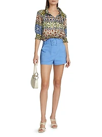 Chela Printed Silk Blouse