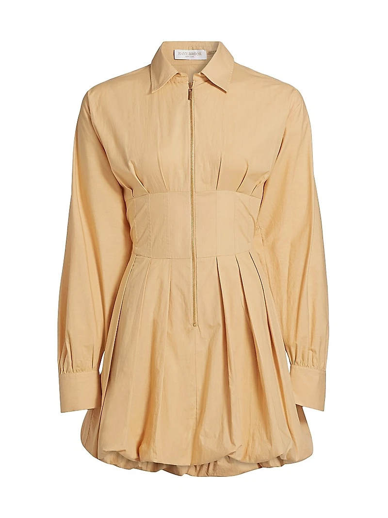 Naira Poplin Bubble-Hem Minidress