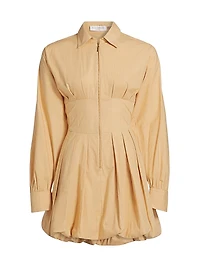 Naira Poplin Bubble-Hem Minidress