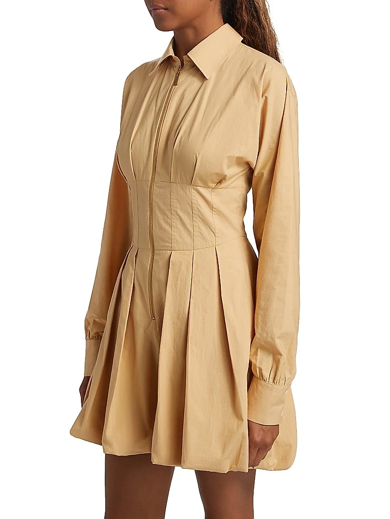 Naira Poplin Bubble-Hem Minidress