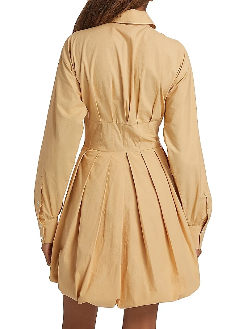 Naira Poplin Bubble-Hem Minidress