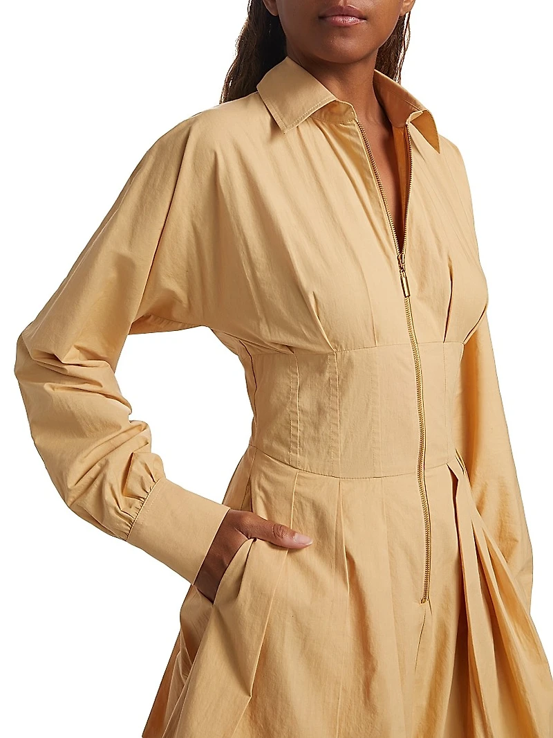 Naira Poplin Bubble-Hem Minidress