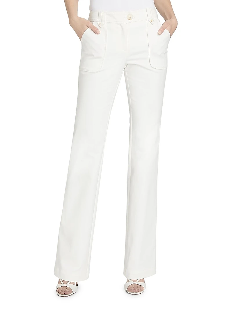 Marit Stretch Cotton Flared Pants