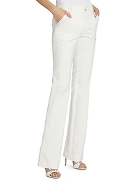 Marit Stretch Cotton Flared Pants