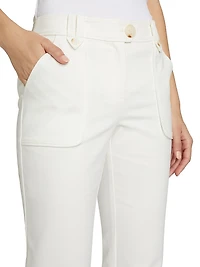 Marit Stretch Cotton Flared Pants