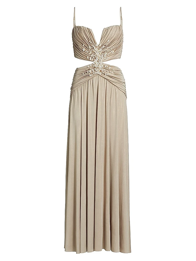 Dune Beaded Jersey Corset Gown