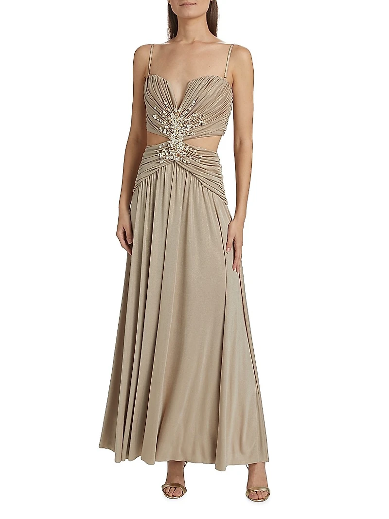 Dune Beaded Jersey Corset Gown