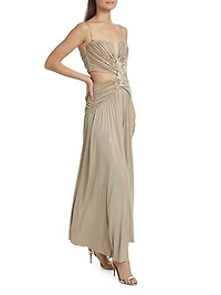 Dune Beaded Jersey Corset Gown