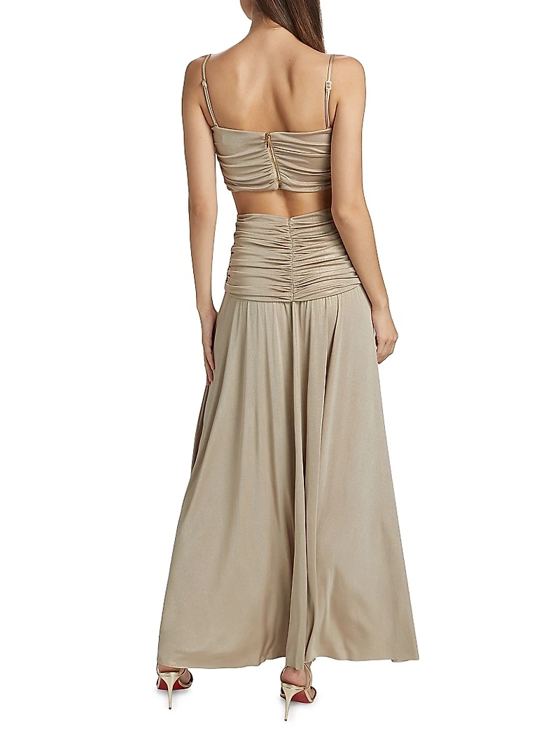 Dune Beaded Jersey Corset Gown