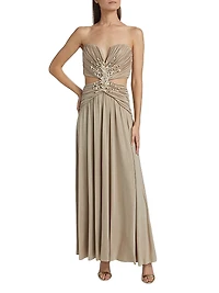 Dune Beaded Jersey Corset Gown