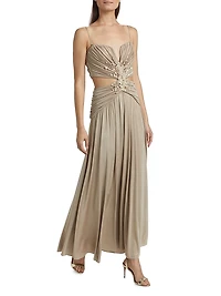 Dune Beaded Jersey Corset Gown