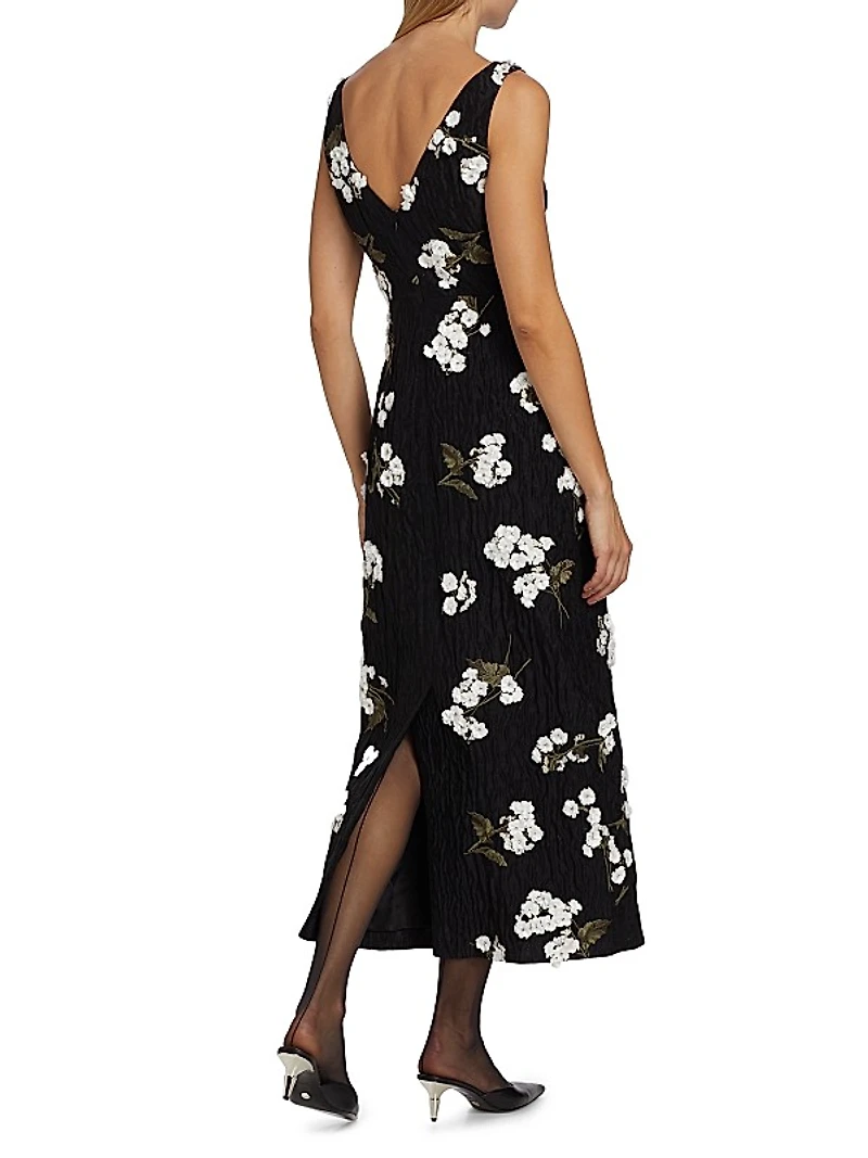 Floral Sleeveless Midi Cocktail Dress