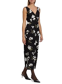 Floral Sleeveless Midi Cocktail Dress