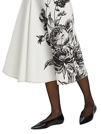 Floral Seam Sleeveless Midi-Dress