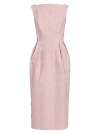 Jacquard Sleeveless Pencil Midi-Dress