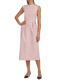 Jacquard Sleeveless Pencil Midi-Dress