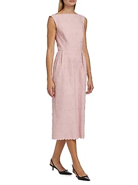 Jacquard Sleeveless Pencil Midi-Dress
