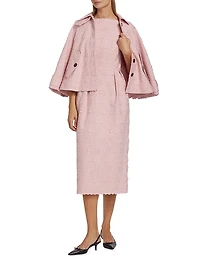 Jacquard Sleeveless Pencil Midi-Dress