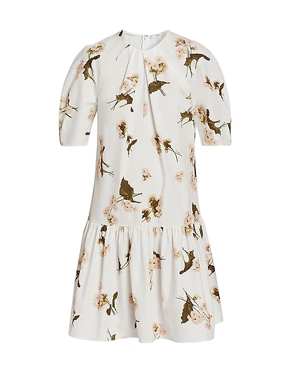 Floral Puff-Sleeve Minidress