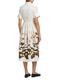 Floral Short-Sleeve Midi Shirtdress