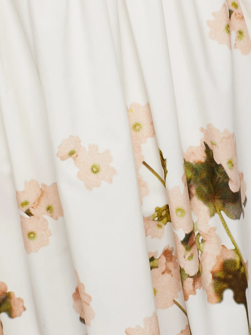 Floral Short-Sleeve Midi Shirtdress