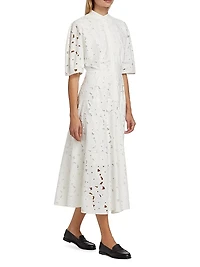 Guipure Lace Midi Shirtdress