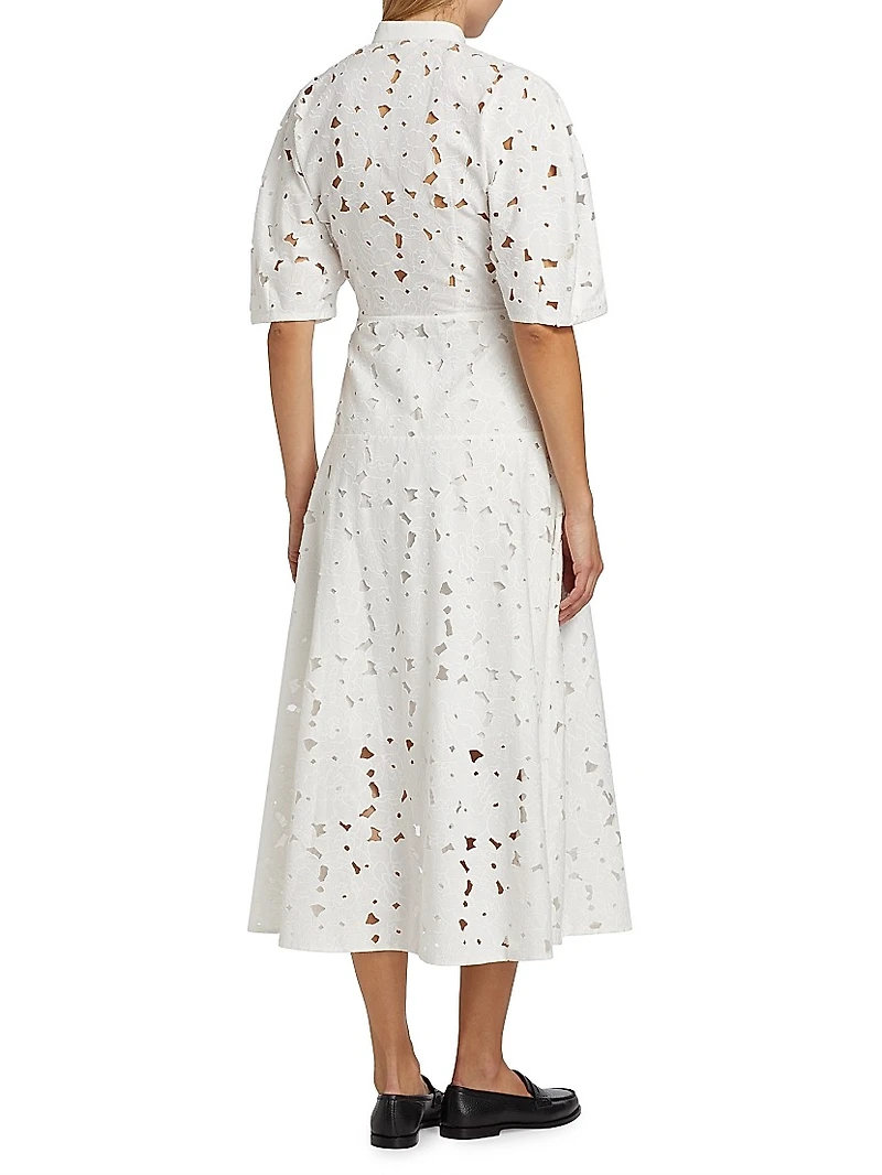 Guipure Lace Midi Shirtdress