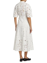 Guipure Lace Midi Shirtdress