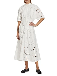 Guipure Lace Midi Shirtdress