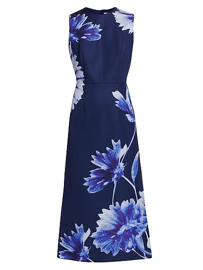 Floral Sleeveless Pencil Midi-Dress