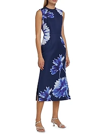 Floral Sleeveless Pencil Midi-Dress