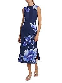 Floral Sleeveless Pencil Midi-Dress