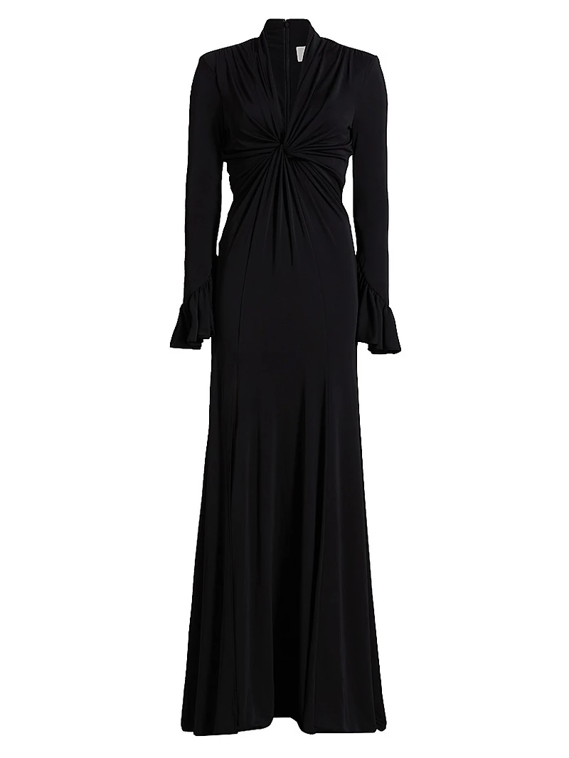 Evelyn Stretch V-Neck Gown