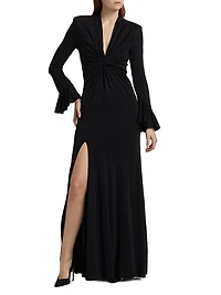 Evelyn Stretch V-Neck Gown