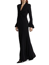 Evelyn Stretch V-Neck Gown