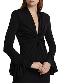 Evelyn Stretch V-Neck Gown