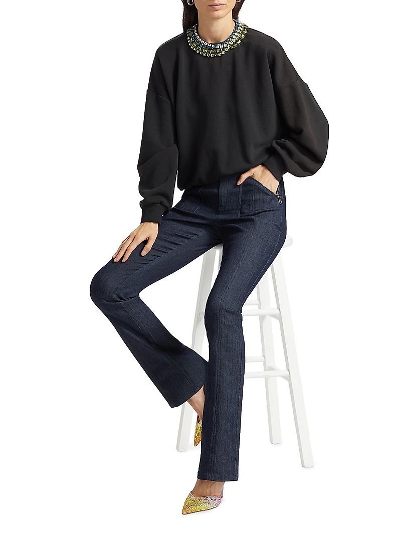 Brandy Embellished Collar Sweatshirt