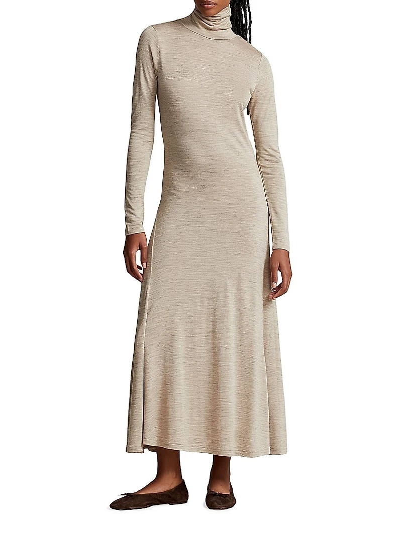 Wool-Blend Turtleneck Maxi Dress