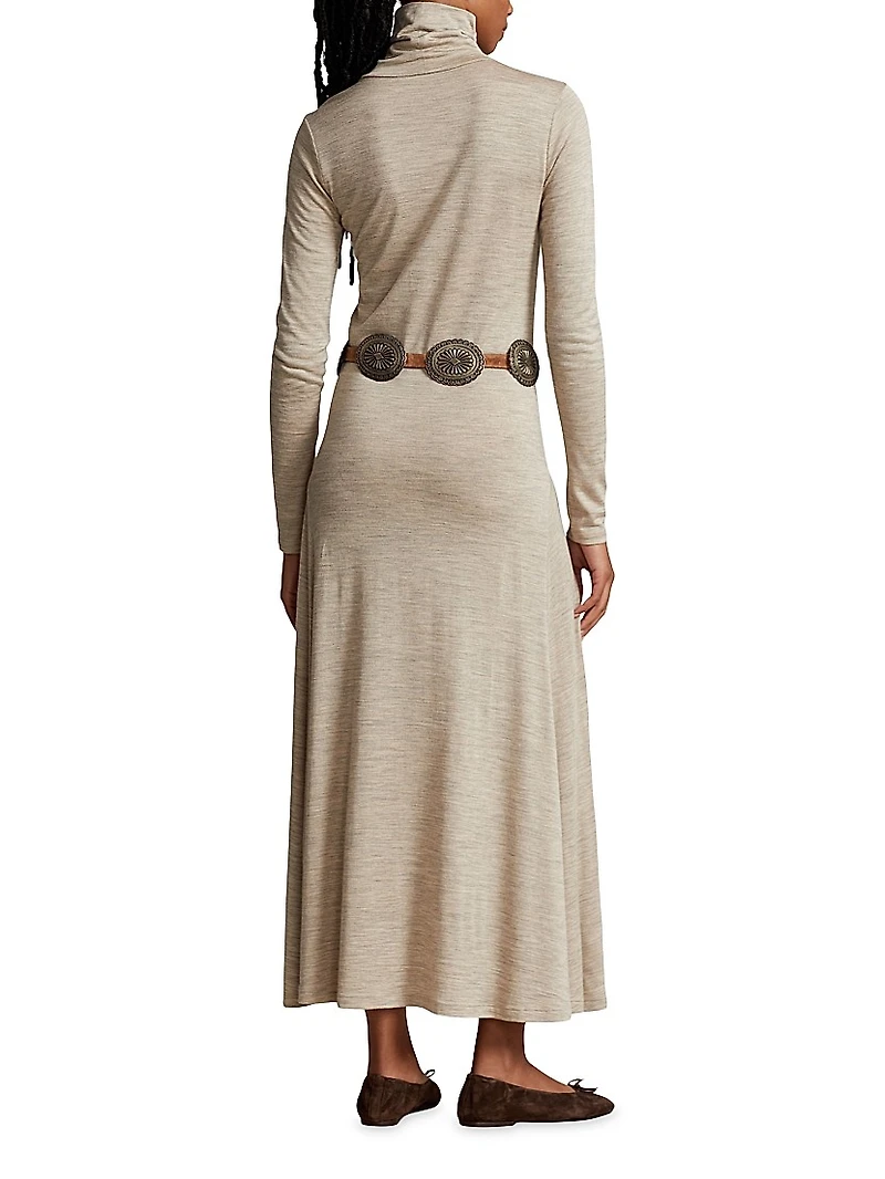 Wool-Blend Turtleneck Maxi Dress