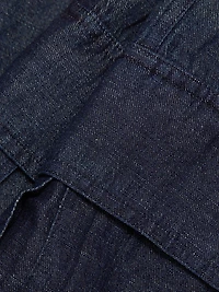 Denim Linen-Blend Cargo Pants