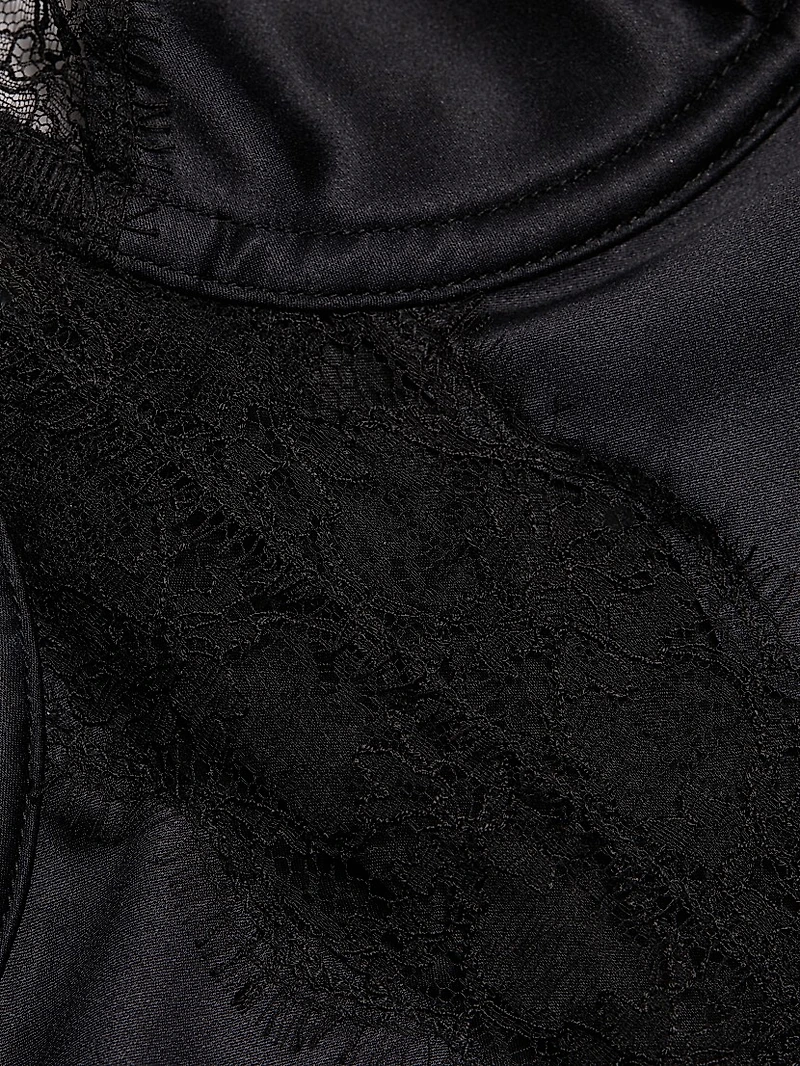 Satin & Lace Longline Bra