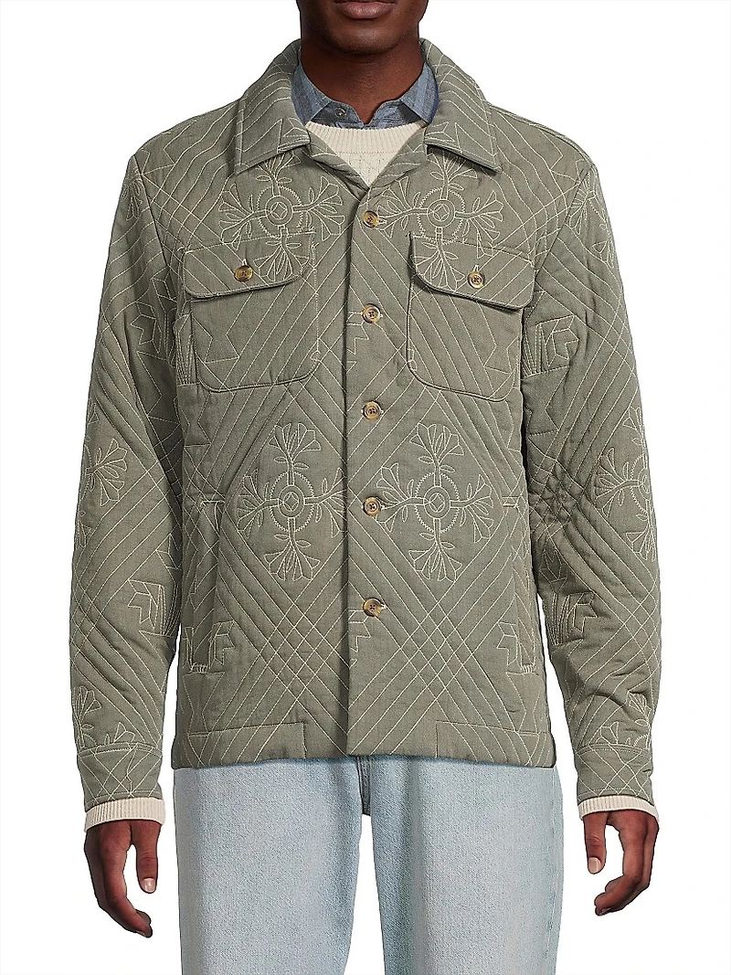 Claude Quilted Linen-Blend Shirt Jacket