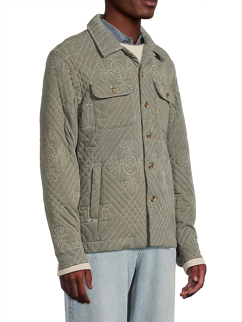 Claude Quilted Linen-Blend Shirt Jacket
