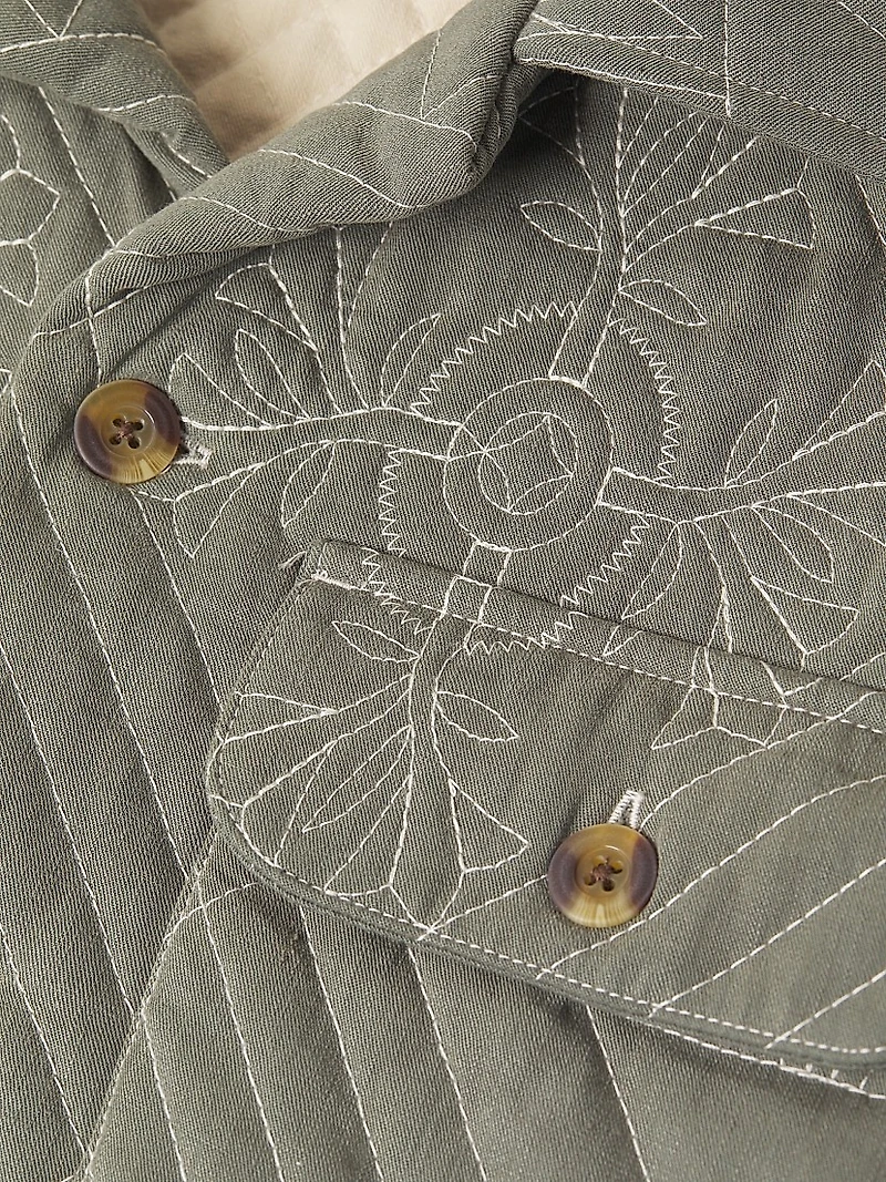 Claude Quilted Linen-Blend Shirt Jacket