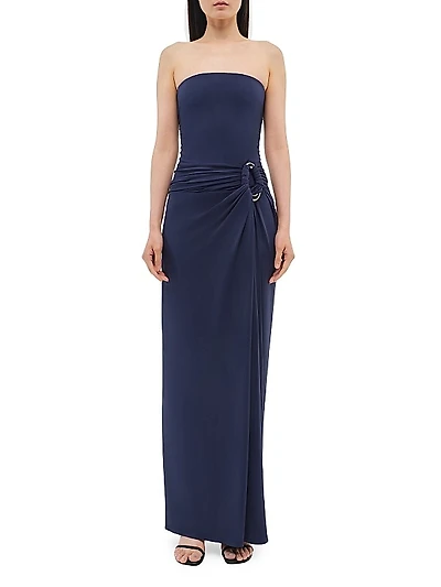 Emma Ruched Strapless Column Gown