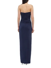 Emma Ruched Strapless Column Gown